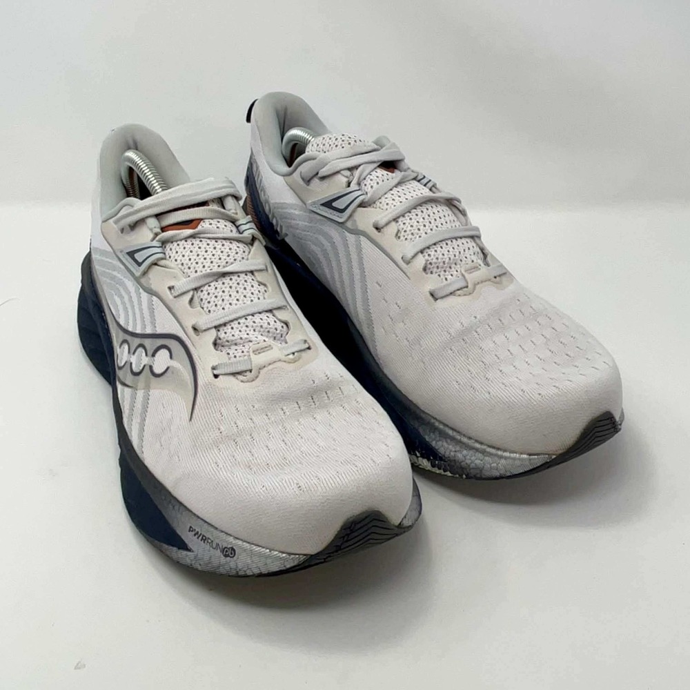 Saucony Triumph 21 Mens Size 12 Running Shoes Gray Navy Blue PWRRUN+ Sneakers